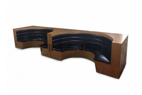 板式拼接皮革軟包餐廳卡座沙發(fā)