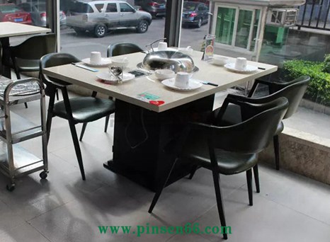 大理石火鍋桌椅 大理石海鮮蒸汽火鍋桌椅組合