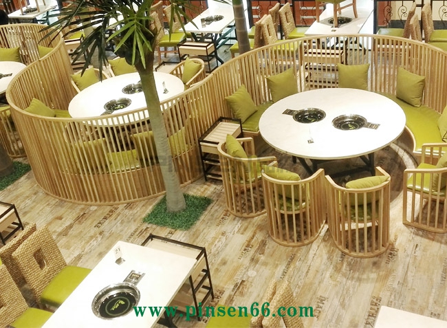 白色大理石火鍋餐桌椅餐飲廠家定制 大理石電磁爐火鍋桌創(chuàng)意隔斷卡座組合