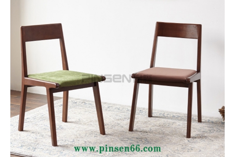 軟包北歐實木椅組合-北歐餐廳桌椅定制廠家