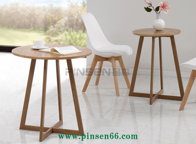 洽談圓桌椅組合實木宜家簡約北歐式休閑陽臺接待咖啡廳餐桌椅 咖啡廳桌椅