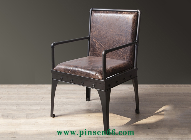 美式工業(yè)風鐵藝酒吧雙人沙發(fā)椅咖啡廳餐卡座