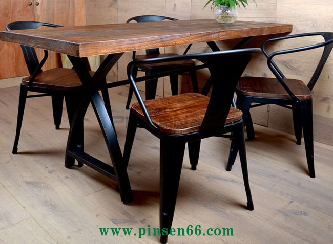 美式復(fù)古loft
桌椅 美式鄉(xiāng)村餐廳實(shí)木餐桌椅組合 長方形復(fù)古原木咖啡廳長桌子簡約餐桌椅