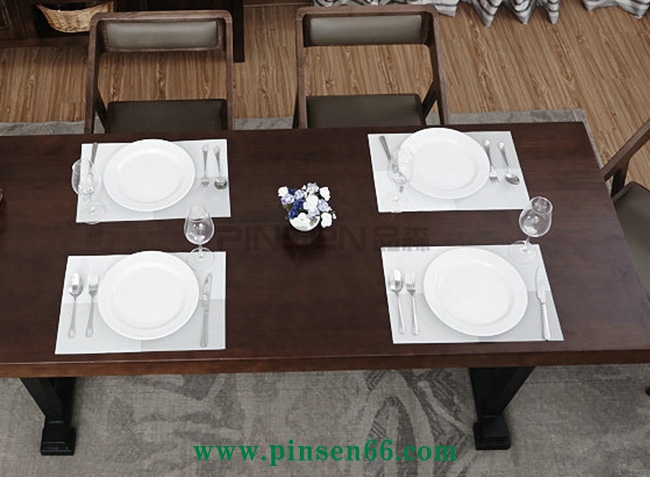 美式復(fù)古loft桌椅 復(fù)古美式小戶型實(shí)木餐桌椅組合6人 簡(jiǎn)約北歐鐵藝餐桌飯桌大長(zhǎng)方桌