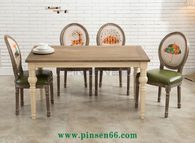 美式復(fù)古loft桌椅 復(fù)古西餐廳餐桌椅