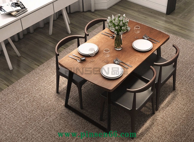 美式復(fù)古loft桌椅 美式鄉(xiāng)村實(shí)木餐桌椅組合鐵藝休閑西餐廳四人用餐桌辦公桌子可定制