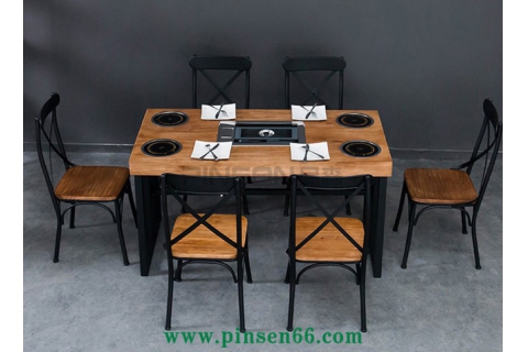 木炭燒烤店餐桌廠家哪家可靠，用什么排煙方式好？開(kāi)燒烤店了解一下