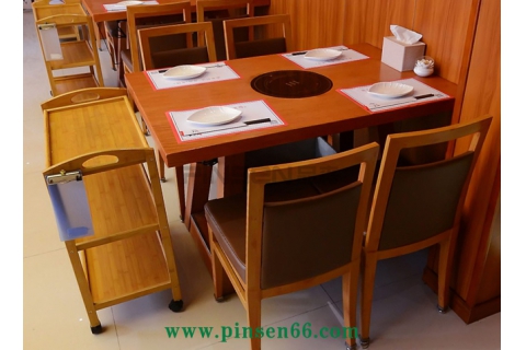 清新典雅實(shí)木電磁爐火鍋?zhàn)酪巫咏M合