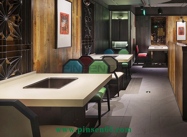 主題餐廳桌椅 大理石火鍋餐桌椅子組合